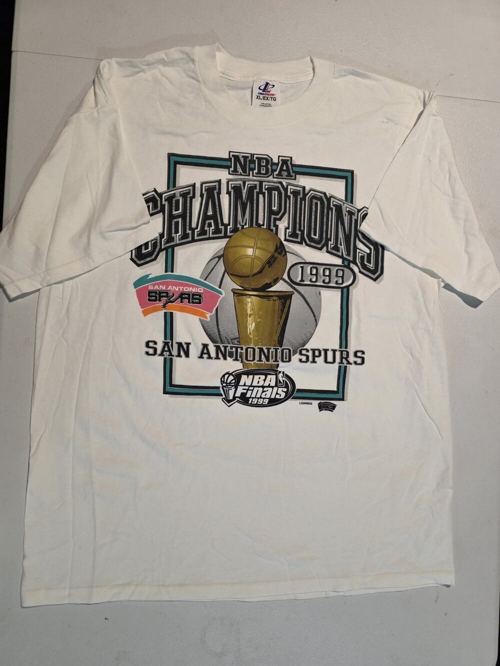 Vtg 1999 San Antonio Spurs NBA Finals Champs T Shirt XL Champion Logo Athletic